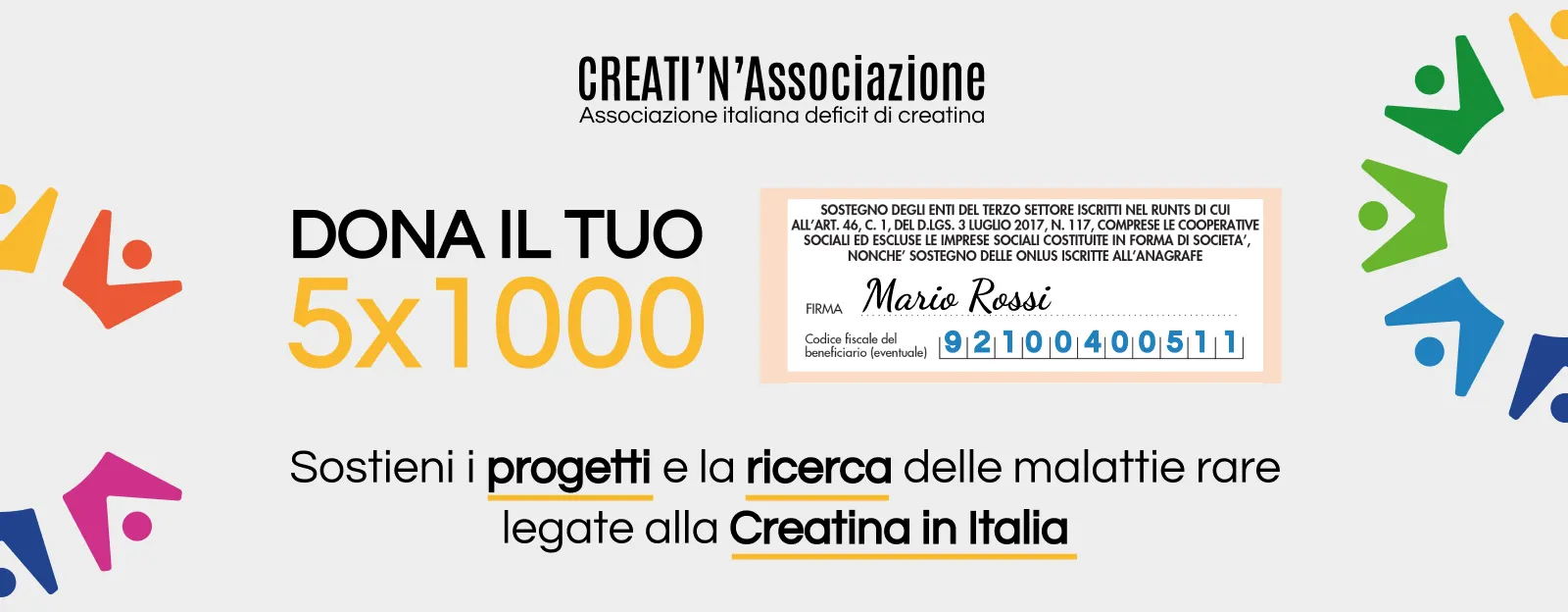 Dona il tuo 5x1000 a CREATI'N'Associazione